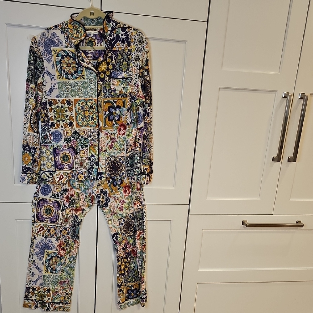 Johnny Was Multicolor Patchwork Pajamas